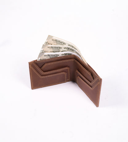 Brown Oil Pull up Leather Men's Wallet