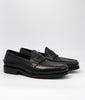 HandWelted Black Leather Slip-Ons