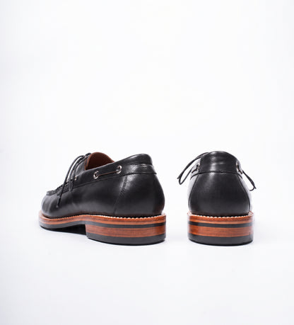 Handwelted  Black Full Grain Boat Shoes