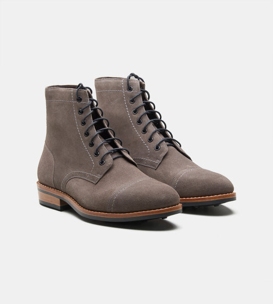 Goodyear Welted  Grey Suede Captoe Boot