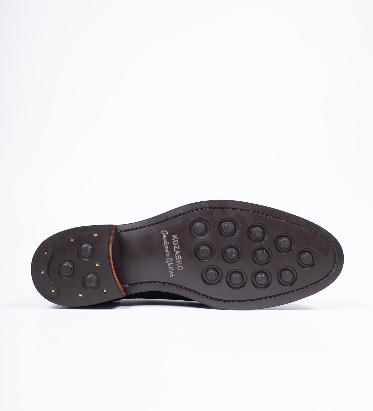 Hand Welted Brown Suede Split Toe Derby