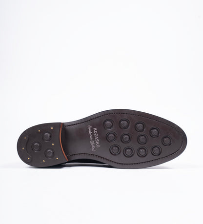 Hand Welted Brown Suede Split Toe Derby