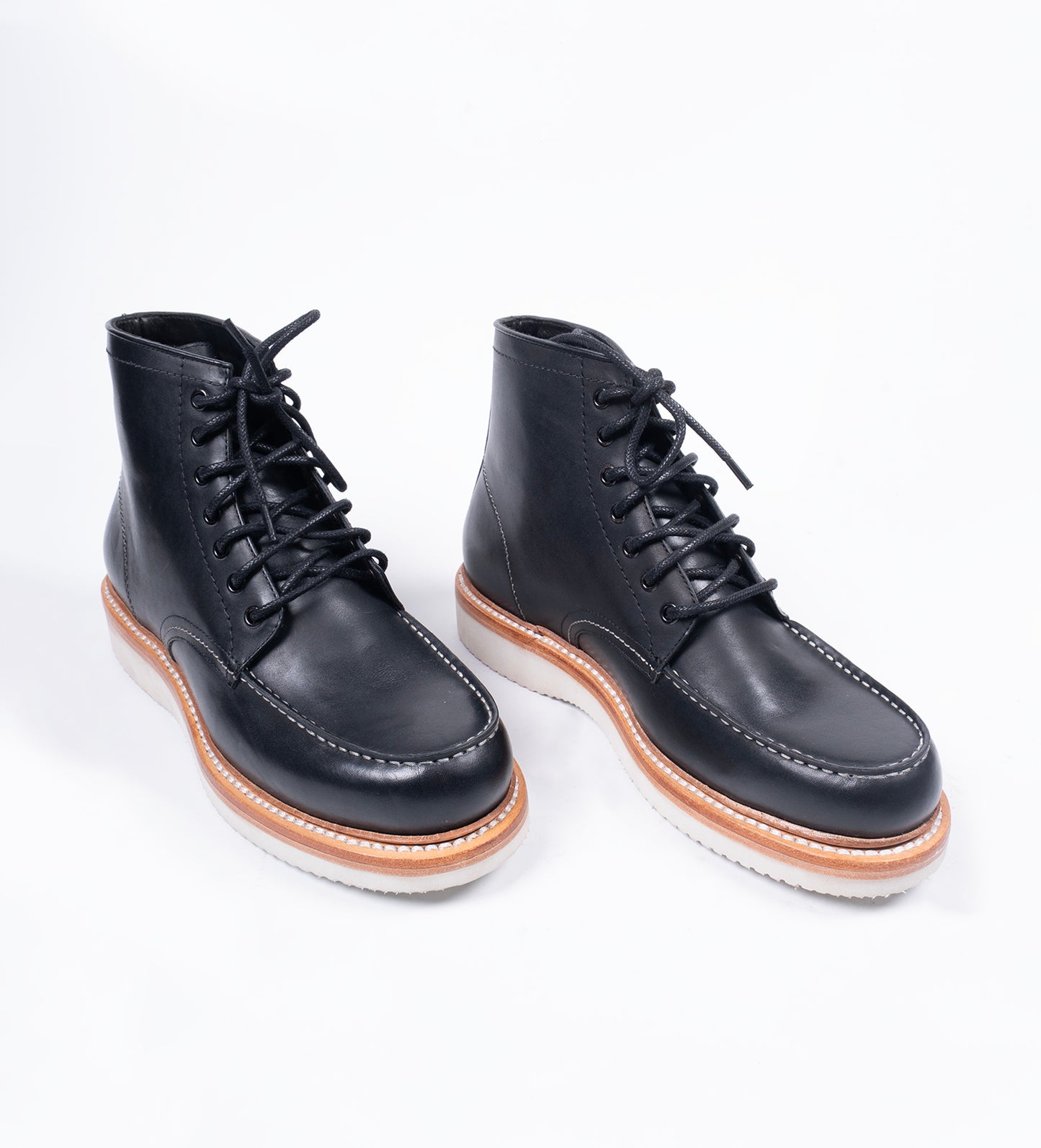 Hand Welted Moctoe Boot with Bellows Tongue