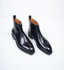 Hand Welted  Black Crust Zipper Chelsea Boot