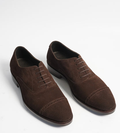 Goodyear Welted Brown Suede Captoe Brogue Oxford