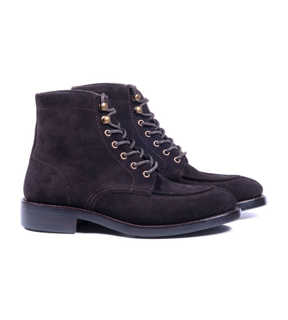 Hand Welted Classic Suede Split Toe Derby Boot