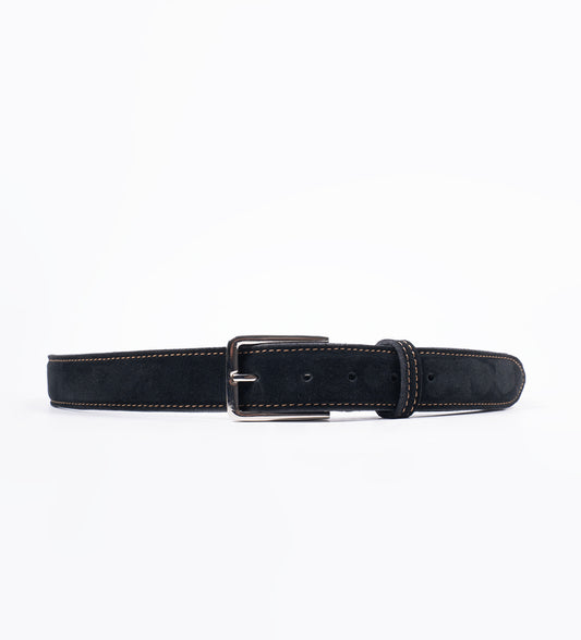 Handmade Groupo Mastrotto Black Suede Belt
