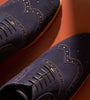 Goodyear Welted Navy Suede Wingtip Dress Oxfords