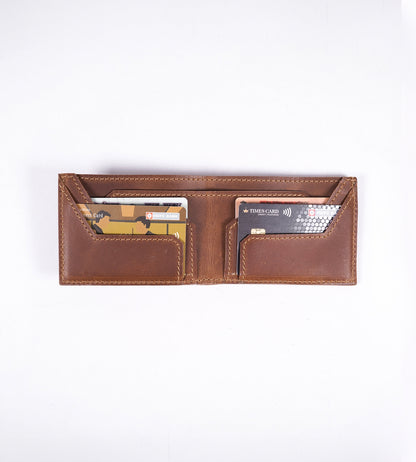 Brown Oil Pull up Leather Men's Wallet
