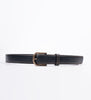 Handmade Black Full-Grain Leather Belt with Antique Brass Buckle