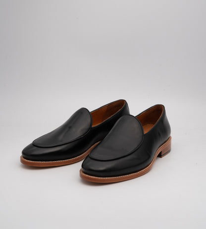 Hand-Welted Black Belgian Slip-Ons