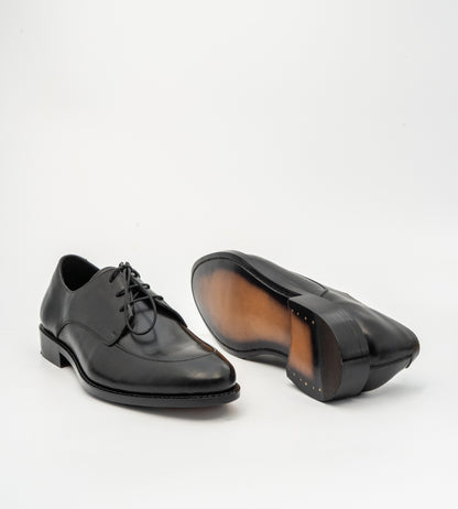 Goodyear Welted Black Apron Toe Derby