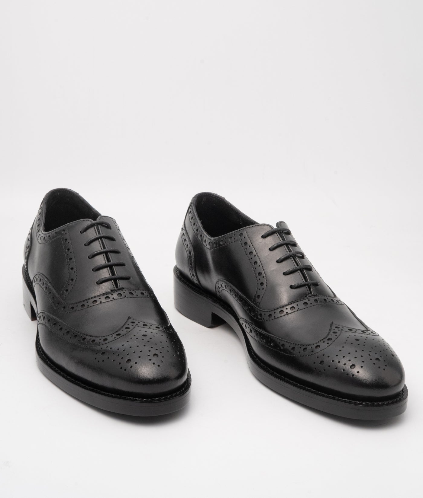 Goodyear Welted Full Black Wingtip Oxfords