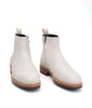 Goodyear Welted  White Full Grain Zipper Chelsea Boot