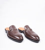 Handwelted Brown Milled Leather Horsebit Mules