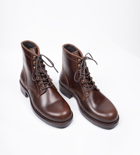 Hand Welted Horween Waxed Flesh Plain Toe Work Boot