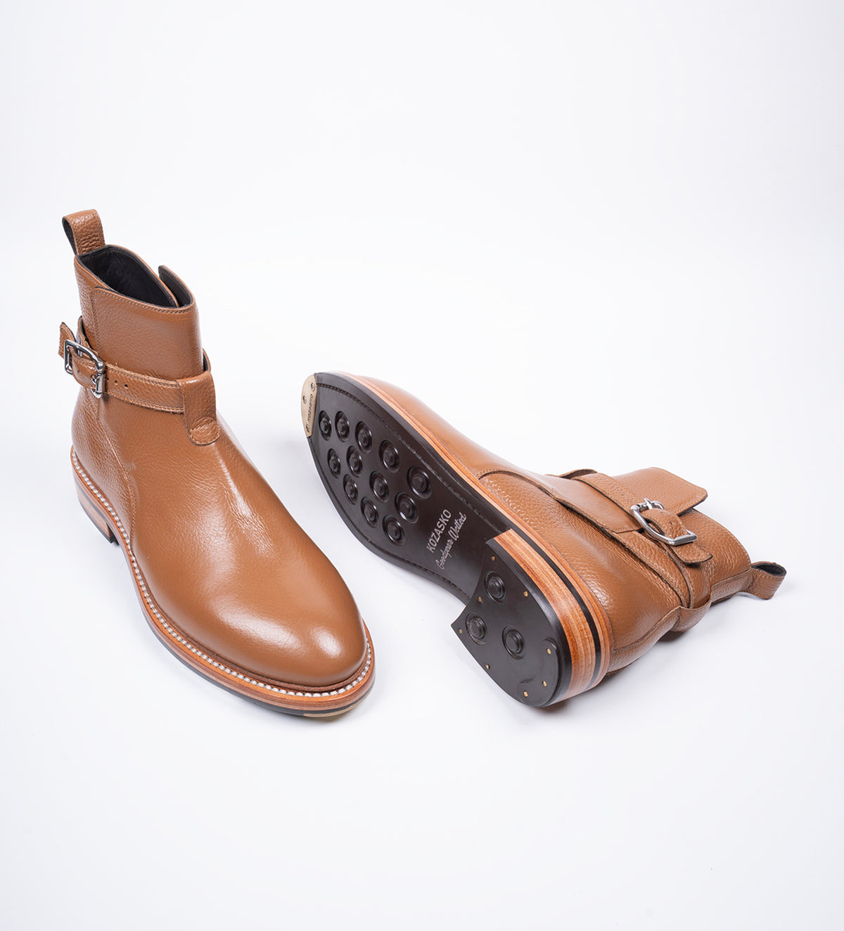 Hand Welted Gruppo Mastrotto Tan Milled Jodhpur Boot