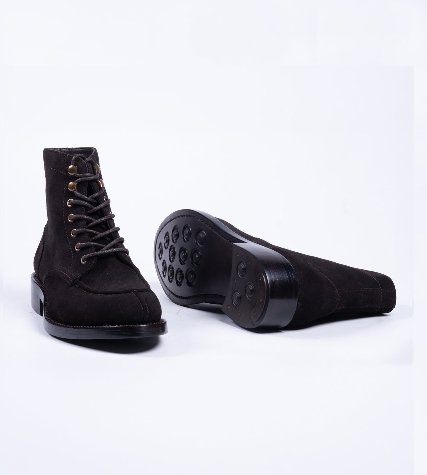 Hand Welted Classic Suede Split Toe Derby Boot