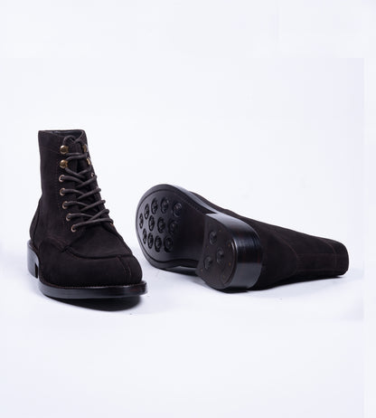 Hand Welted Classic Suede Split Toe Derby Boot