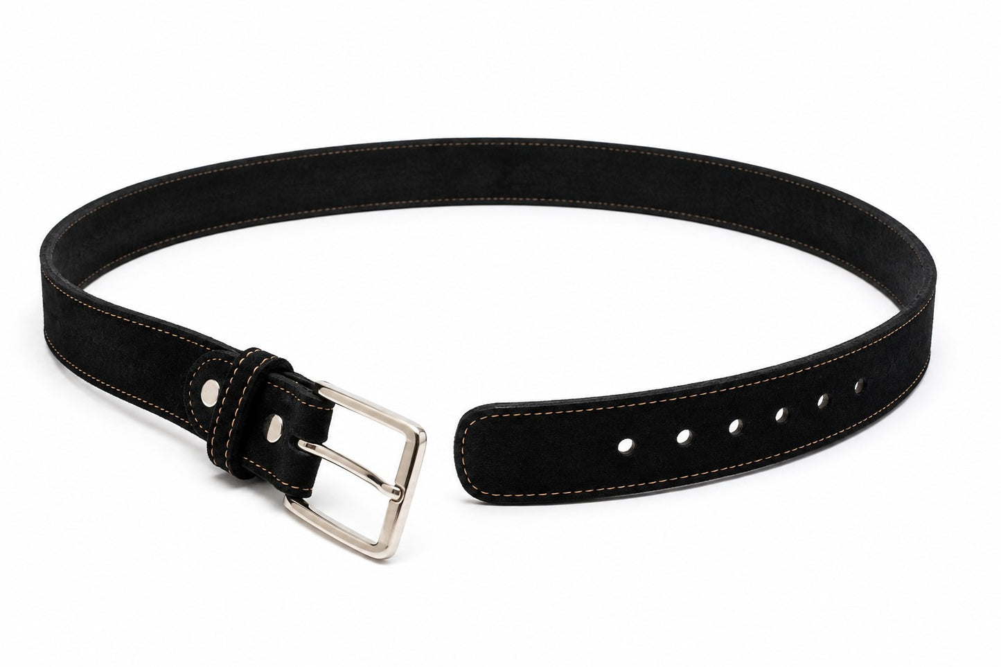 Handmade Groupo Mastrotto Black Suede Belt