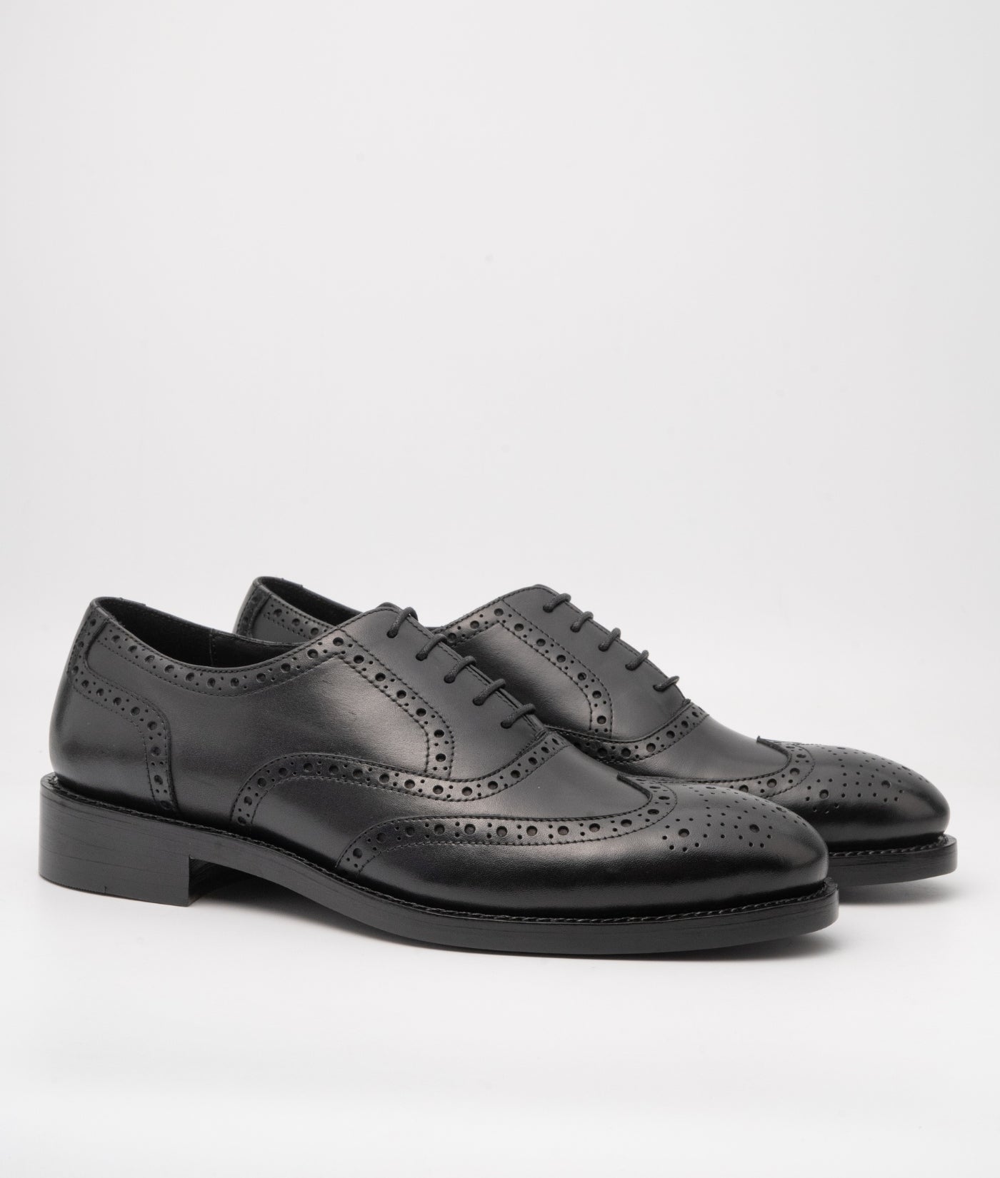 Goodyear Welted Full Black Wingtip Oxfords