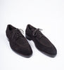 Hand Welted Brown Suede Split Toe Derby