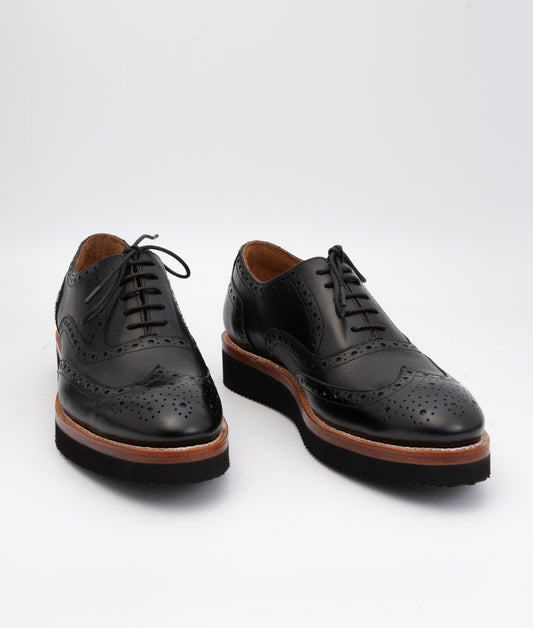 Hand Welted Comfort Black Wingtip Oxfords