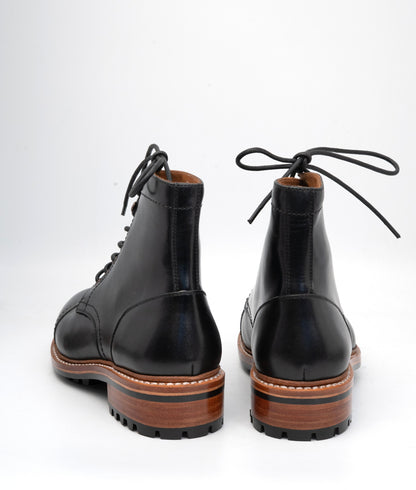 Hand Welted Classic Black Captoe Boot