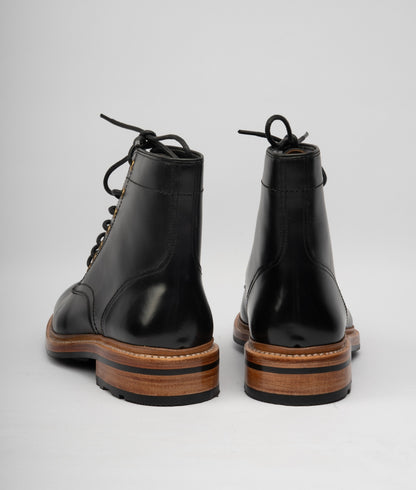 VIRASAT - Hand Welted Michigan Black Full Grain Plain Toe Boot