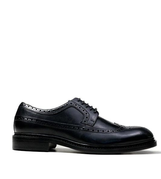 Goodyear Welted Classic Black Longwing Blucher Shoe