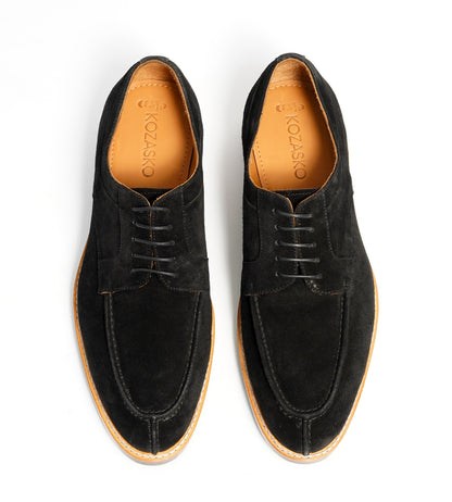 Goodyear Welted Black Suede Split Toe Derby