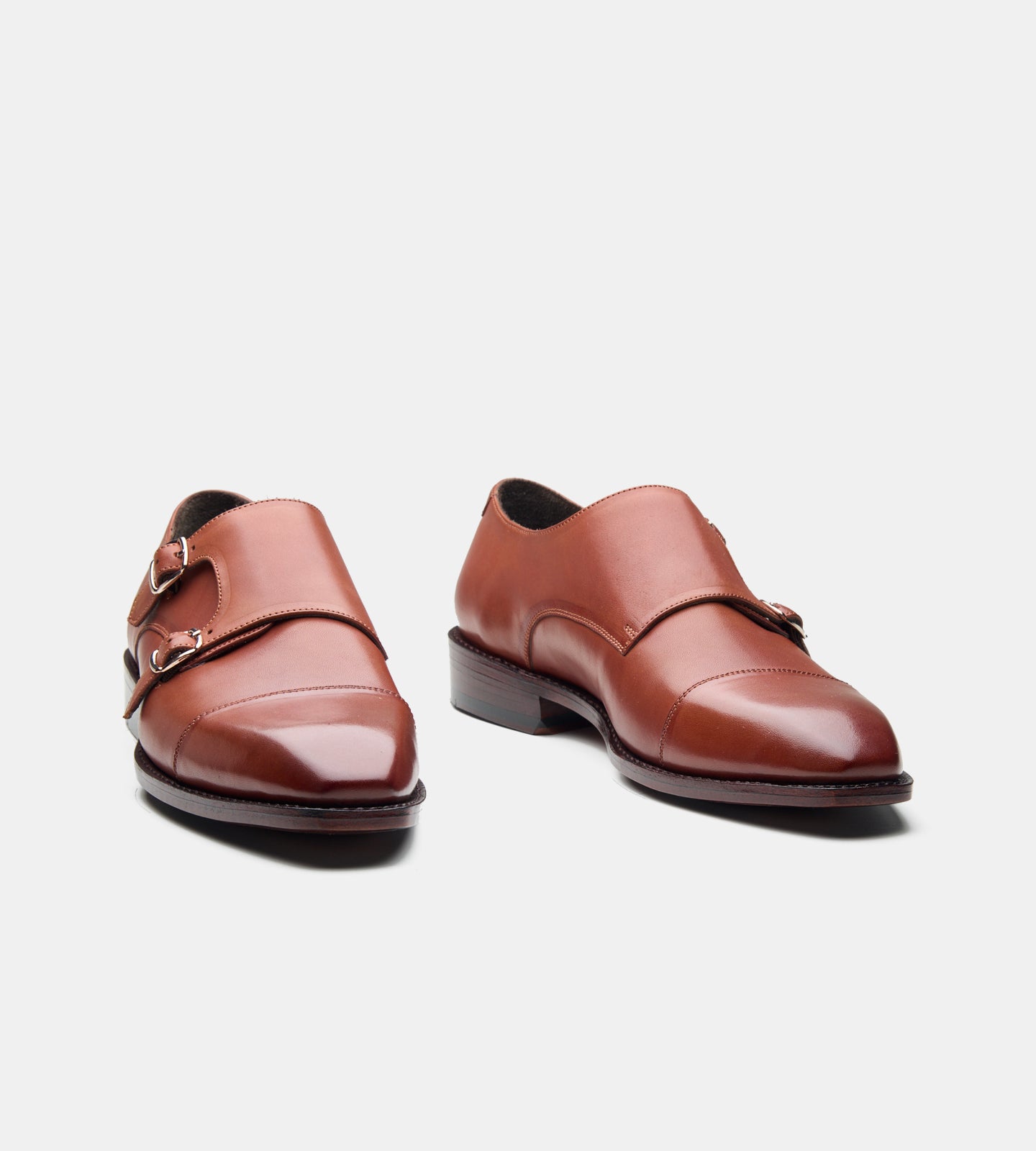 Goodyear Welted Cognac Double Strap Monk Shoe