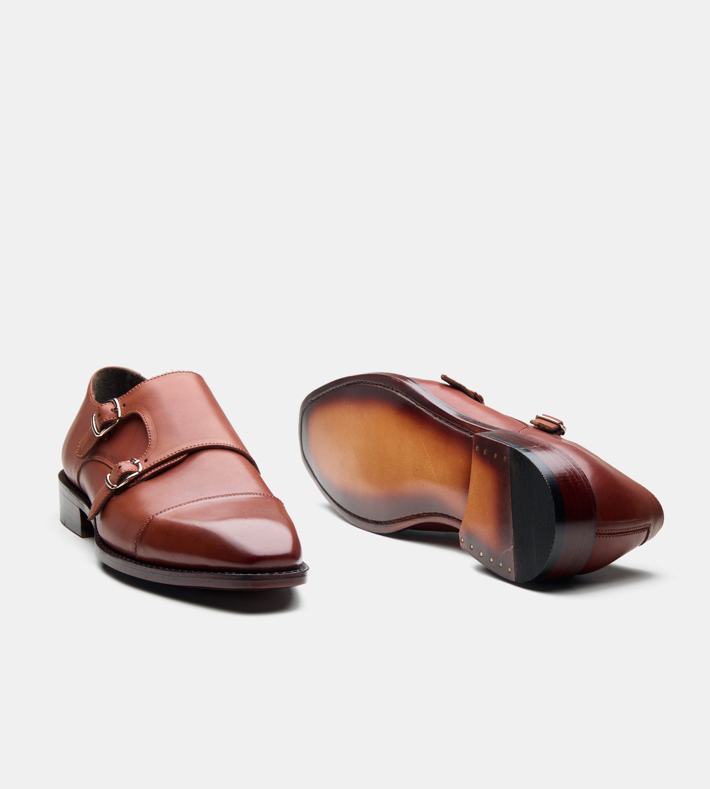 Goodyear Welted Cognac Double Strap Monk Shoe