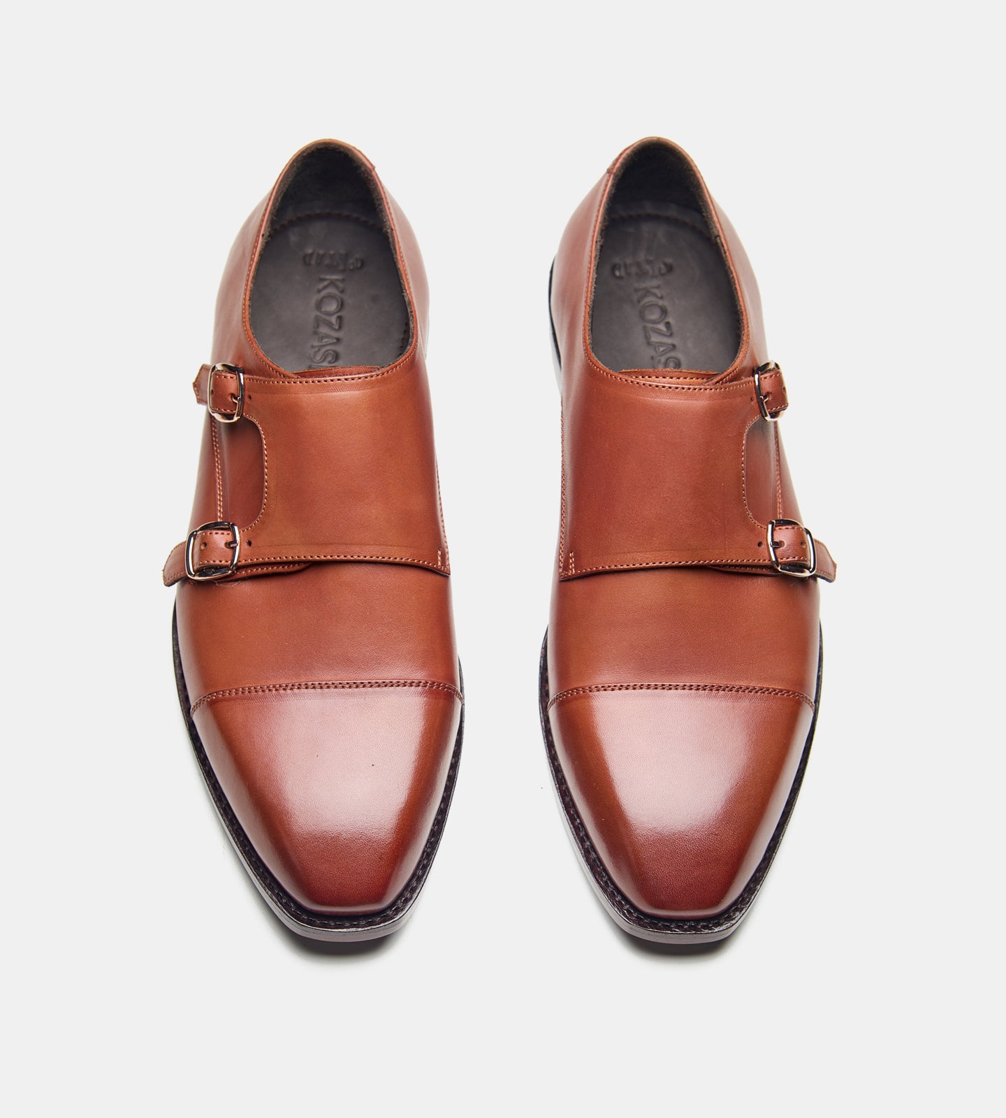 Goodyear Welted Cognac Double Strap Monk Shoe