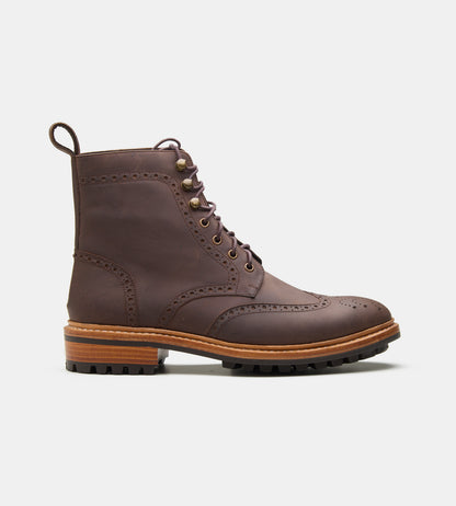 Goodyear Welted Oil Pull-up Brown Brogue Boot