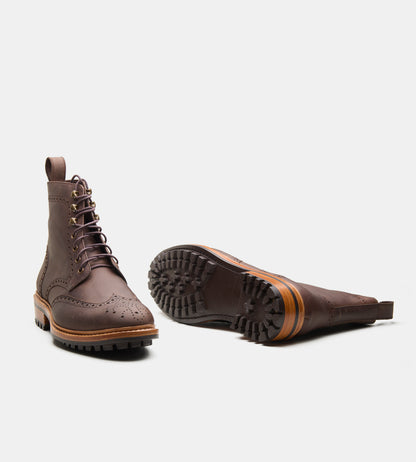 Goodyear Welted Oil Pull-up Brown Brogue Boot