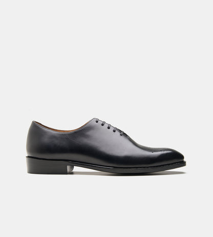 Goodyear Welted Chisel Toe Black Wholecut Oxfords