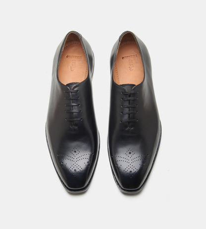 Goodyear Welted Chisel Toe Black Wholecut Oxfords