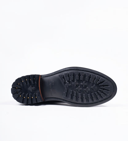 Hand Welted Black Rough Out Suede Split Toe Derby Boot