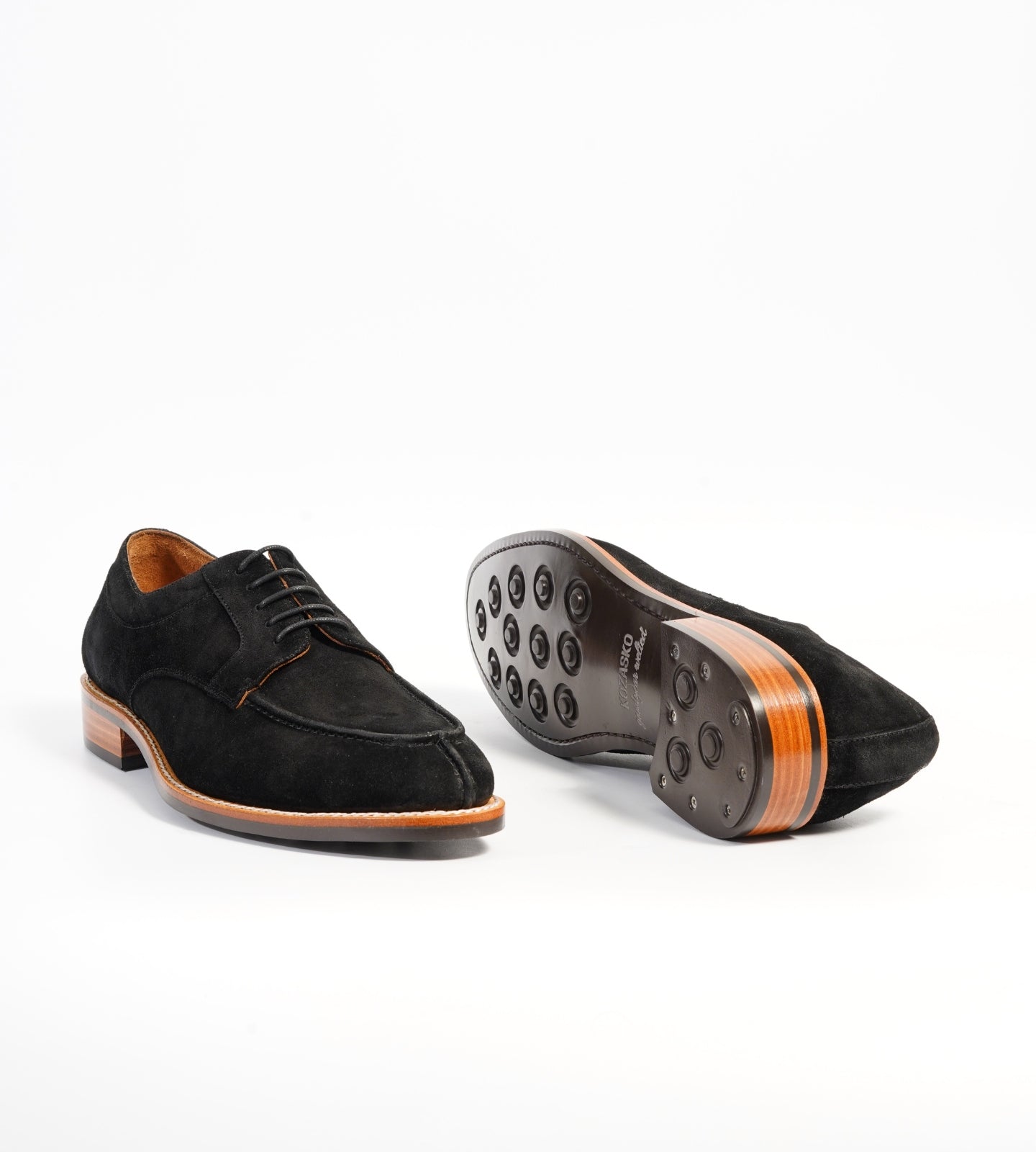 Goodyear Welted Black Suede Split Toe Derby