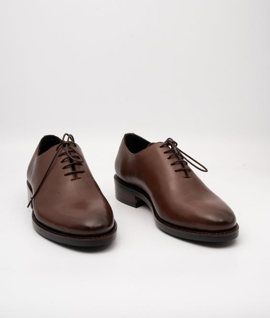 Hand-Welted Brown Wholecut Oxfords