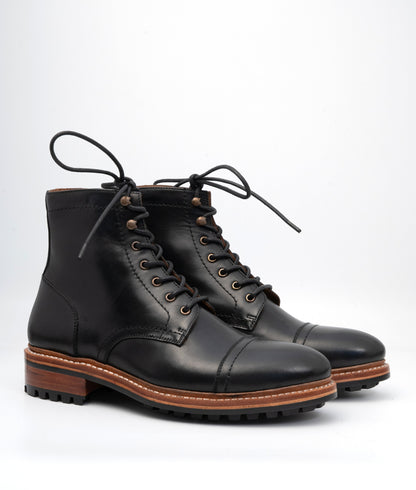 Hand Welted Classic Black Captoe Boot