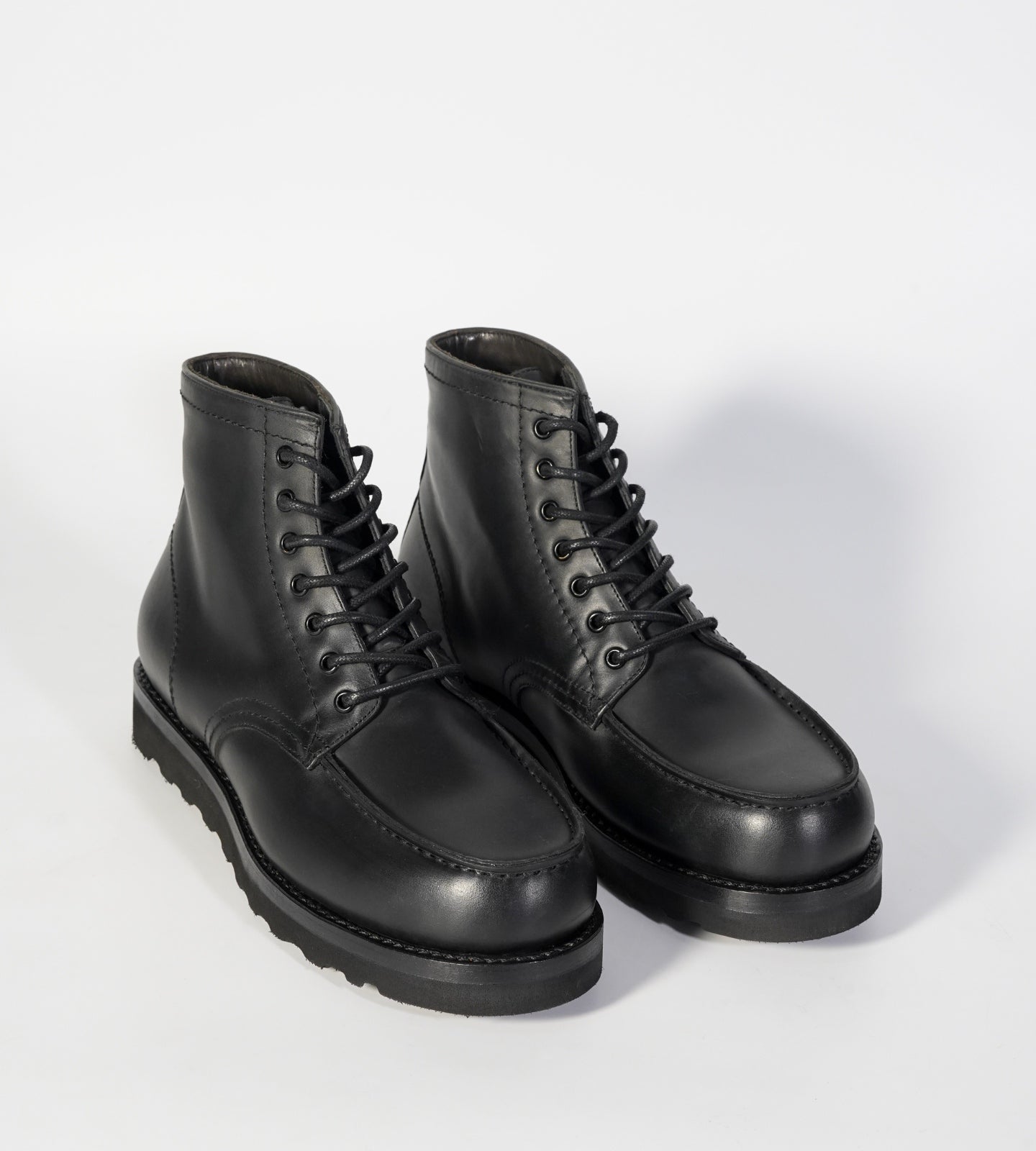 Goodyear Welted Black Oiled Leather Moctoe Boot