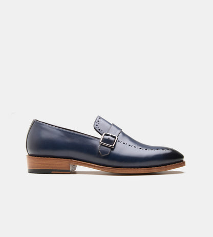 Goodyear Welted Navy Strap Loafer