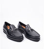 Handwelted Black Unlined Comfort Horsebit Slip-Ons