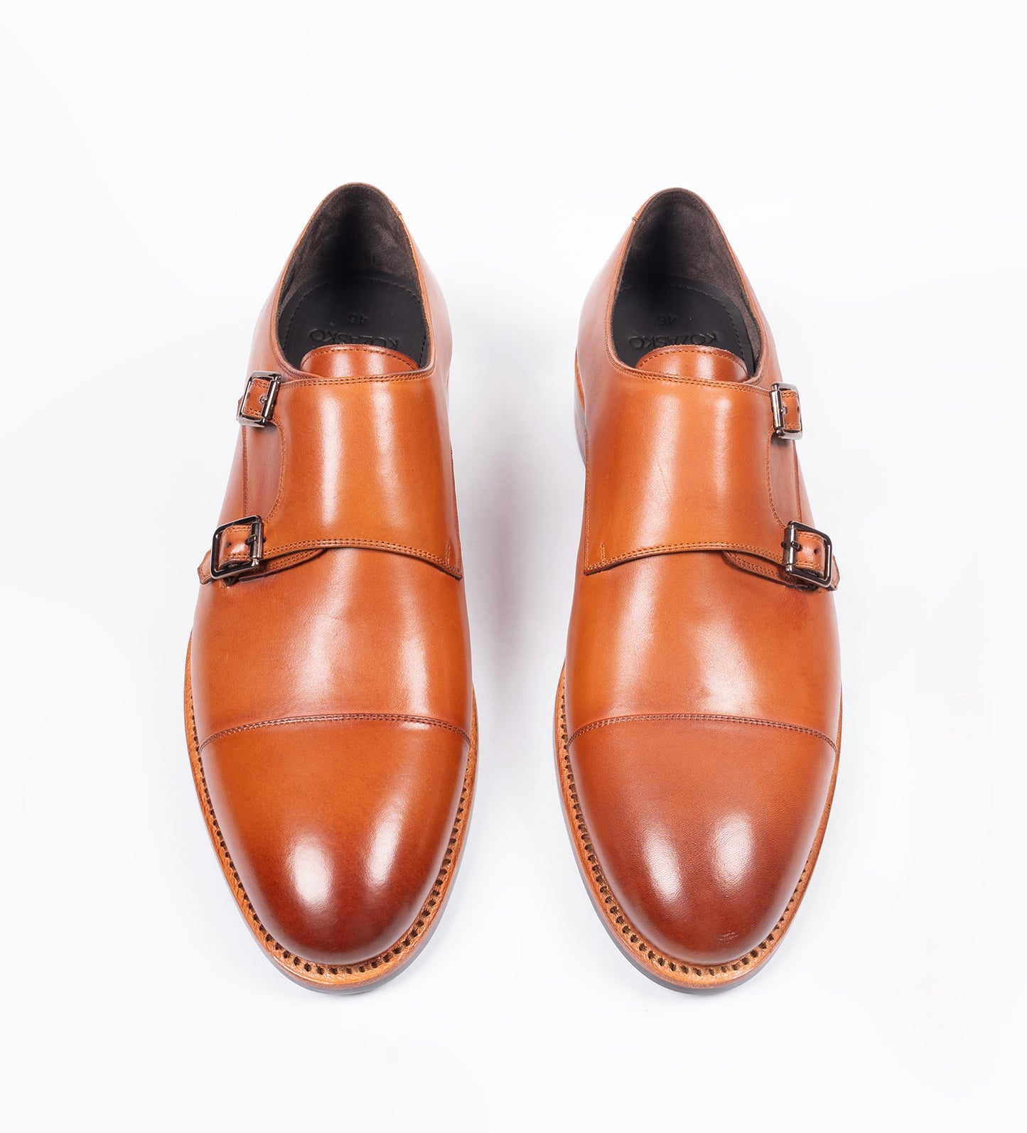 Goodyear Welted Double Strap Tan Monk Shoe