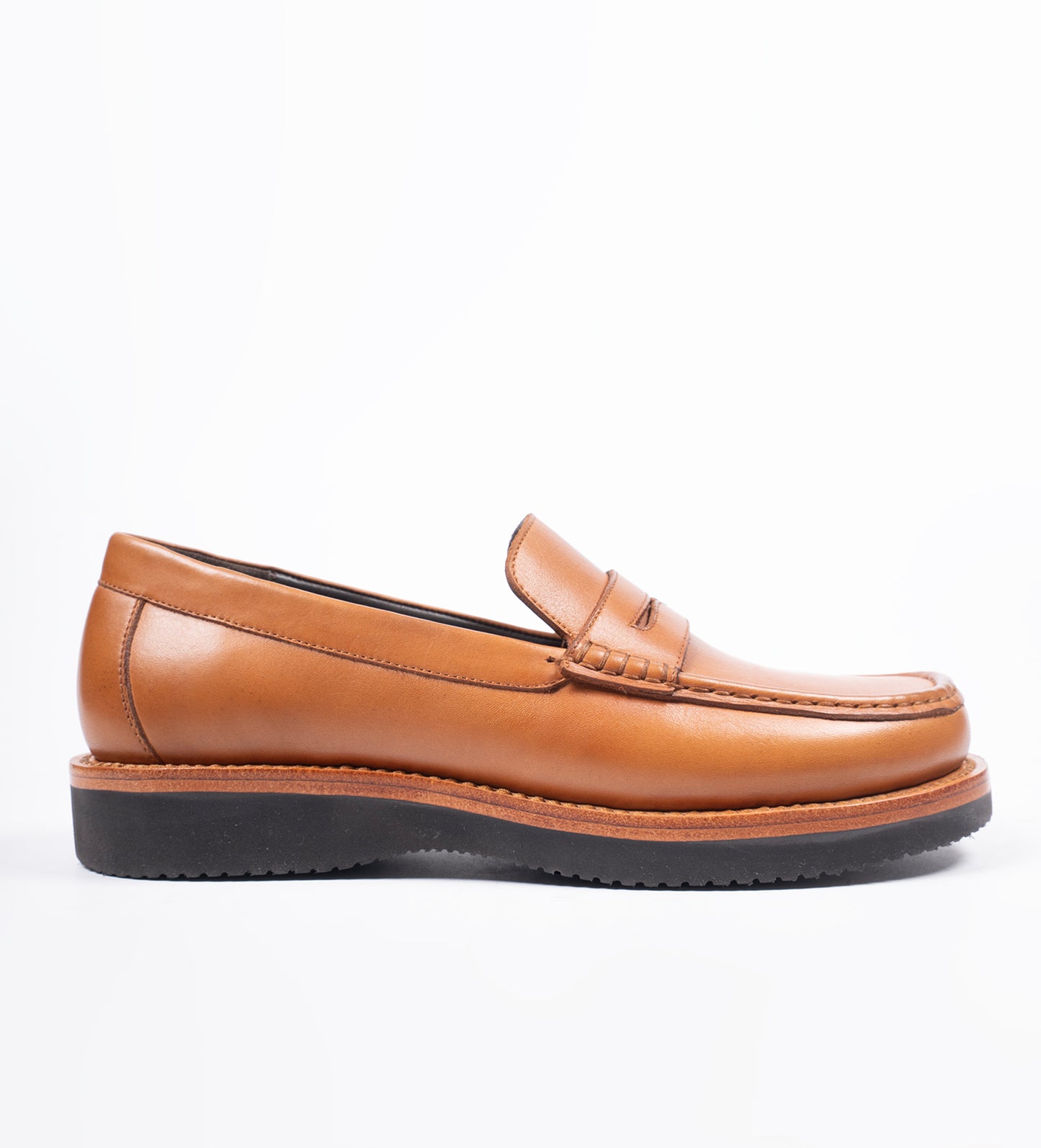 Hand-Welted Tan Full Grain Leather Barefoot Slip-Ons