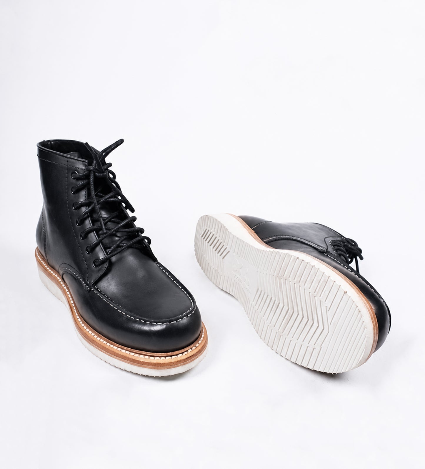 Hand Welted Moctoe Boot with Bellows Tongue