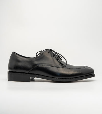 Goodyear Welted Black Apron Toe Derby