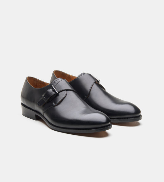 Goodyear Welted Single Strap Black Monks